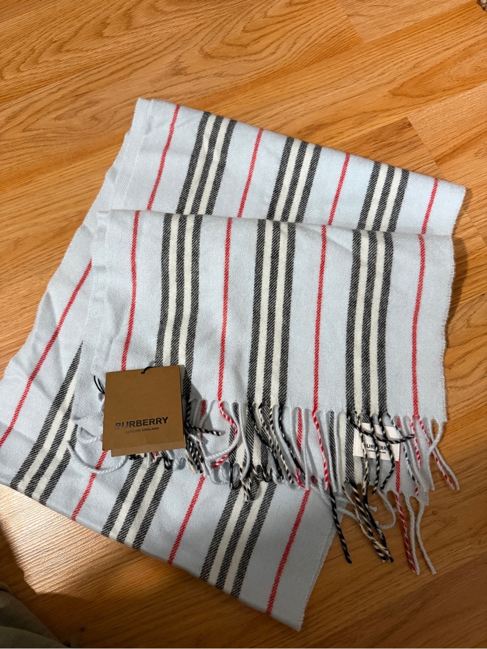 Brand new baby blue cashmere Burberry scarf